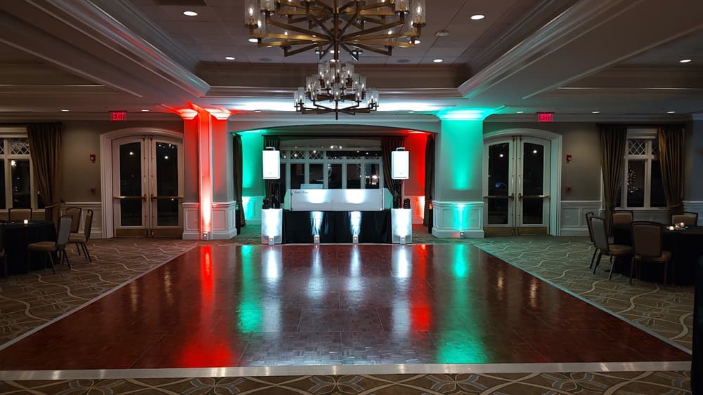 Uplit wedding ballroom with professional DJ production — gallery photo 13