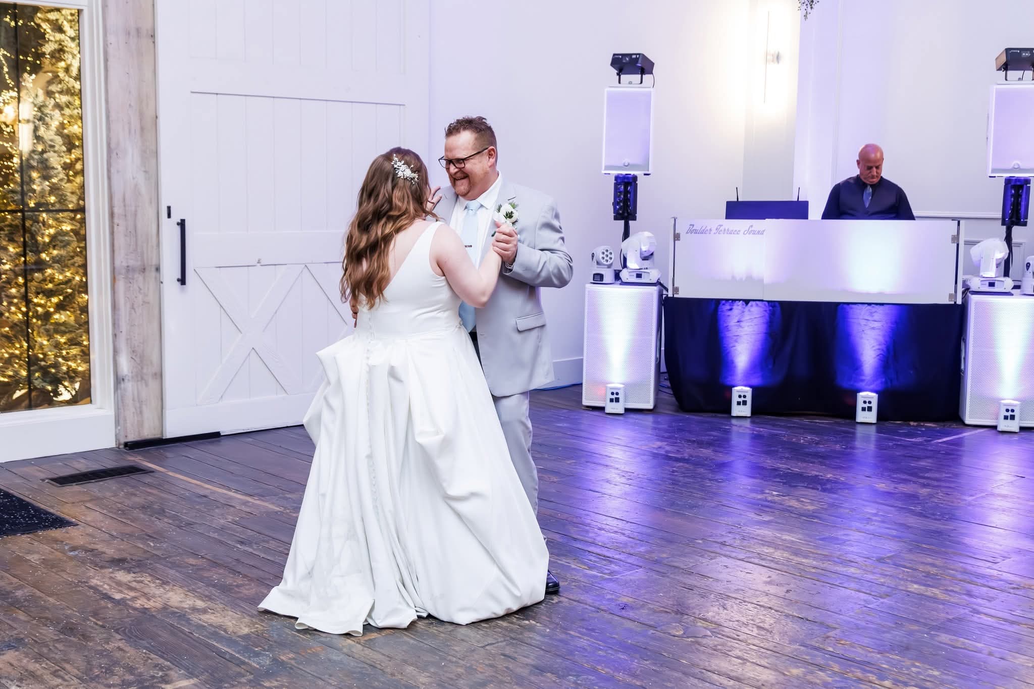 Couple sharing a dance at a BT Sound wedding reception — gallery photo 6